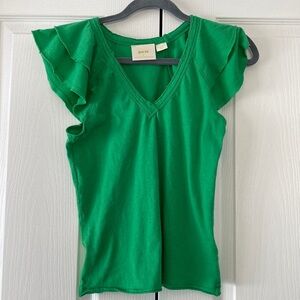 $9 CLEARANCE - Maeve by Anthropology Flutter Sleeve Tee